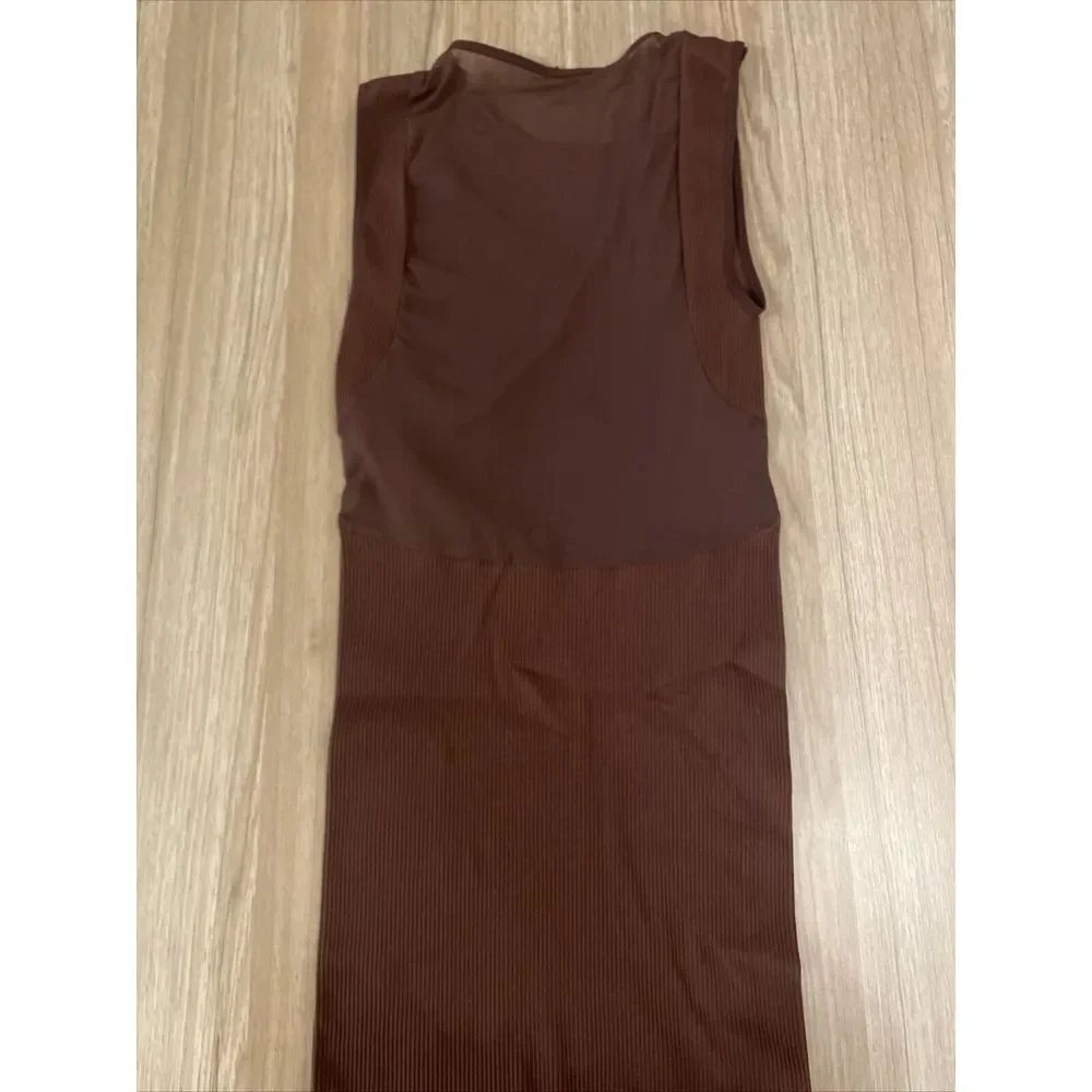 Free People Intimately Dress Size M/L Chocolate/Brown Fitted‎ Stretch NWOT